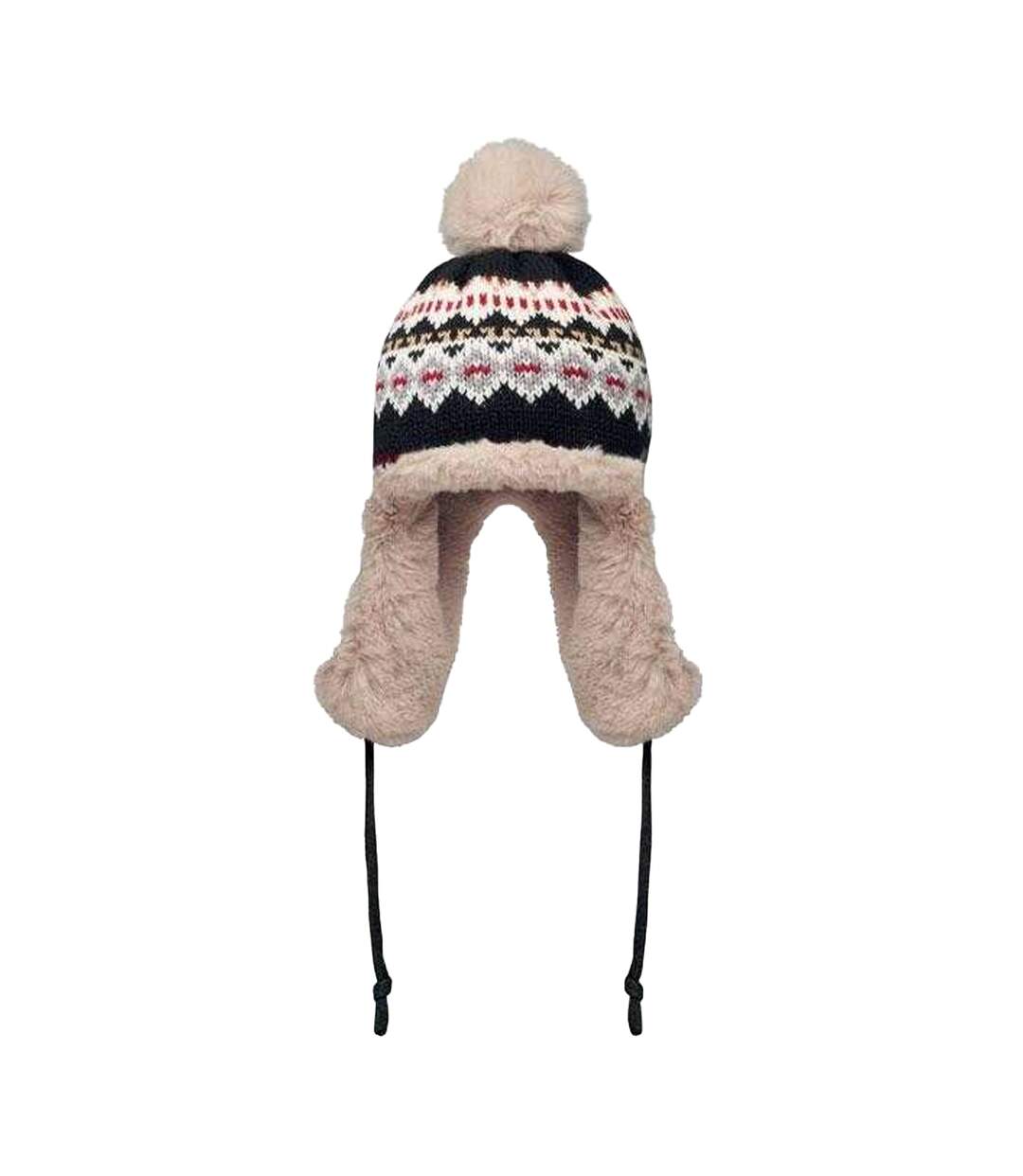 Bonnet Motif/style Tricoté Yulong Adulte Noir MidOcean-1