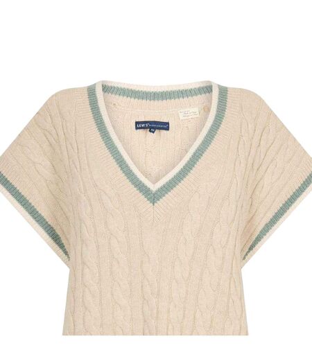 Womens/ladies Cable Knit Sweater Vest Varsity Green Levis