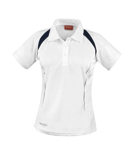 Polo team spirit femme blanc / bleu marine Spiro