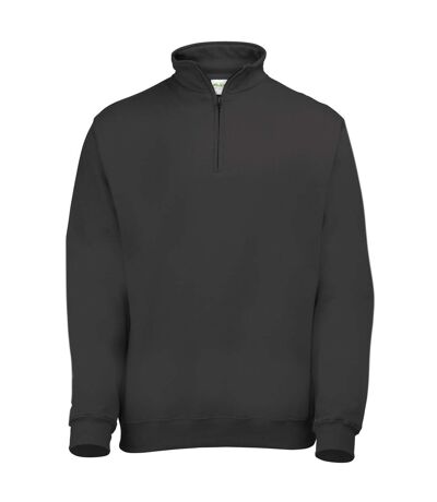 Awdis Mens Plain Sophomore ¼ Zip Sweatshirt (Jet Black) - UTRW177