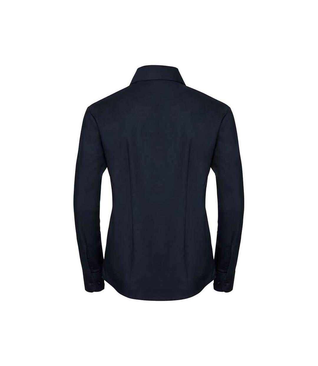 Womens/ladies Oxford Easy-care Long-sleeved Shirt Bright Navy Russell-2