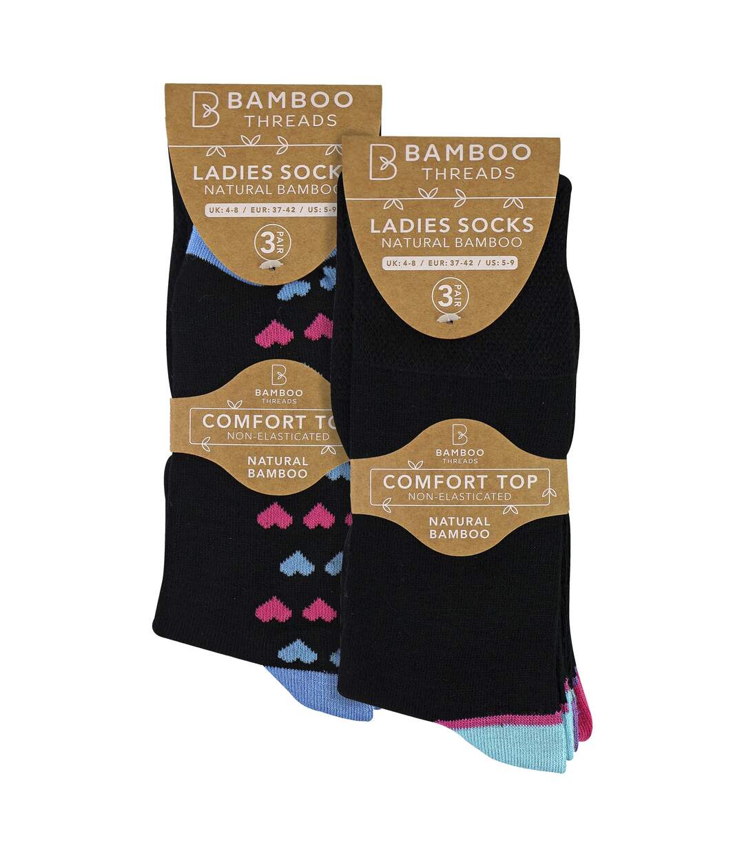 Sock Snob- Lot De 6 Chaussettes Femme Bambou Sans Élastique Respirantes-2