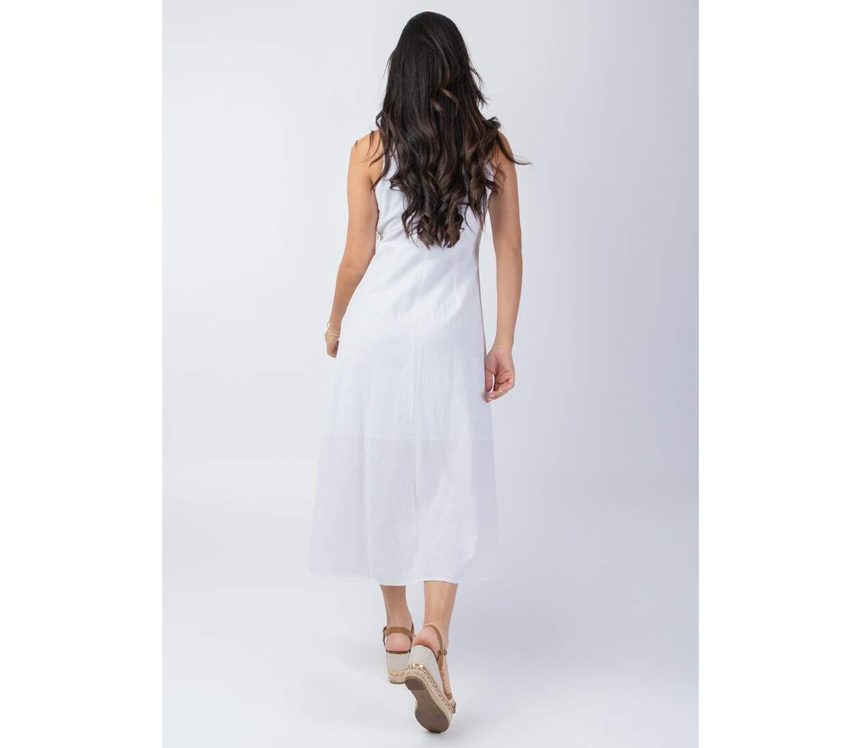 Robe longue sans manches SERAPHINE blanc Coton Du Monde-4