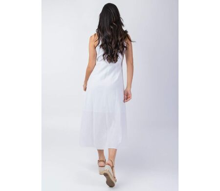Robe longue sans manches SERAPHINE blanc Coton Du Monde
