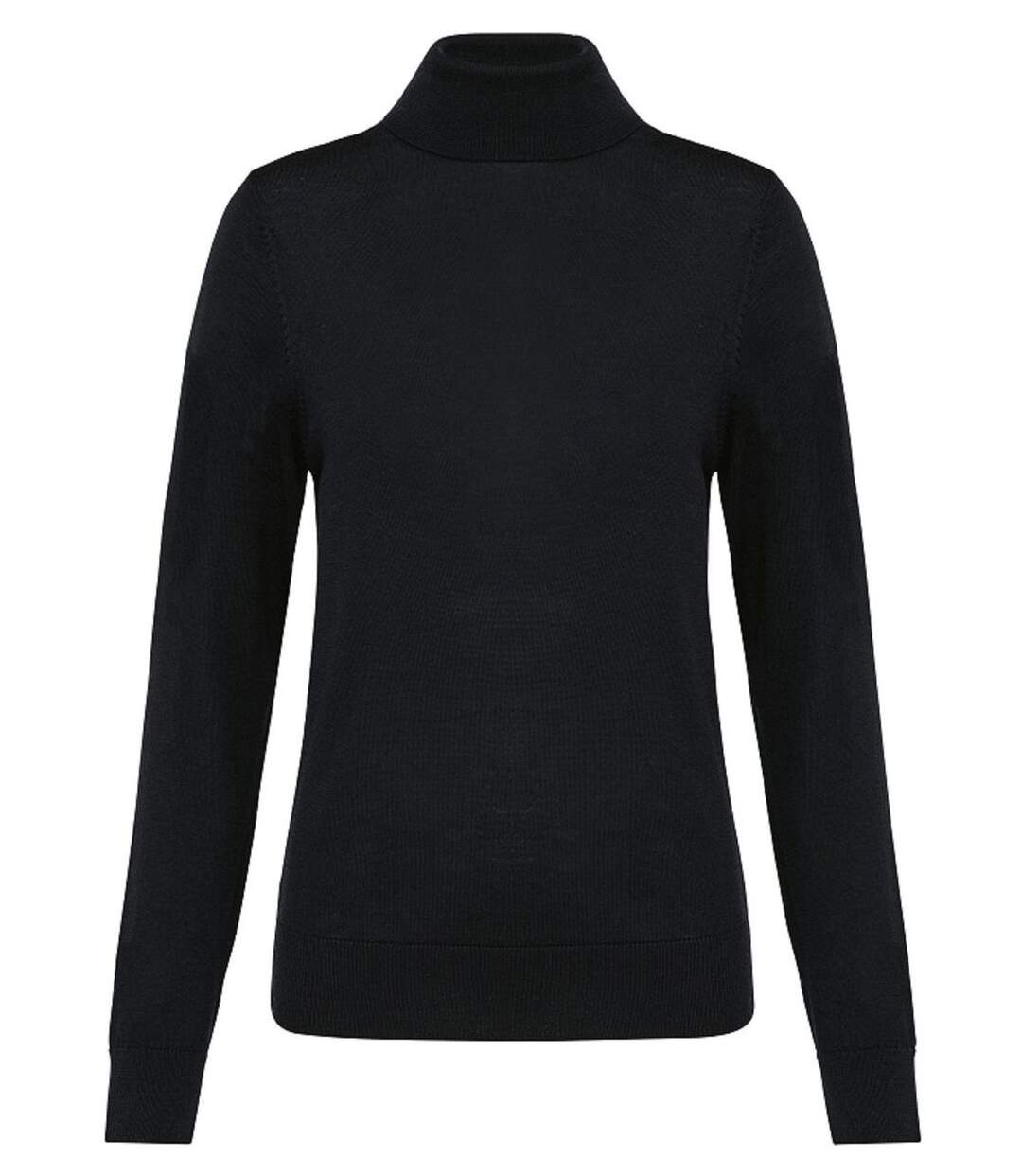 Pull Mérinos col roulé - Femme - PK913 - noir