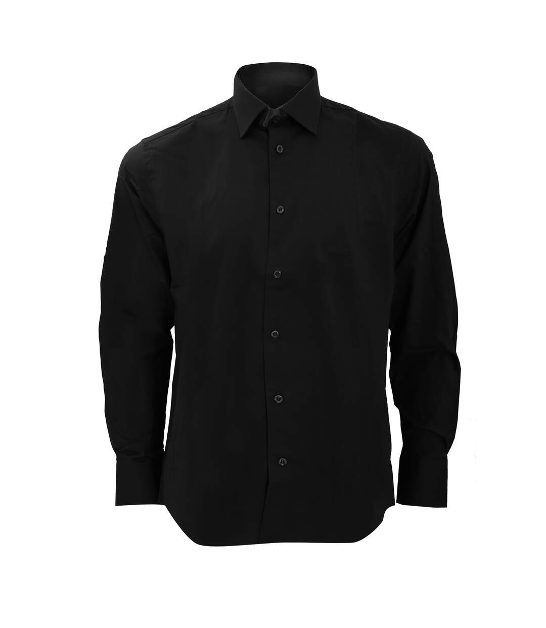 Russell Collection Mens Long Sleeve Easy Care Fitted Shirt (Black) - UTBC1031