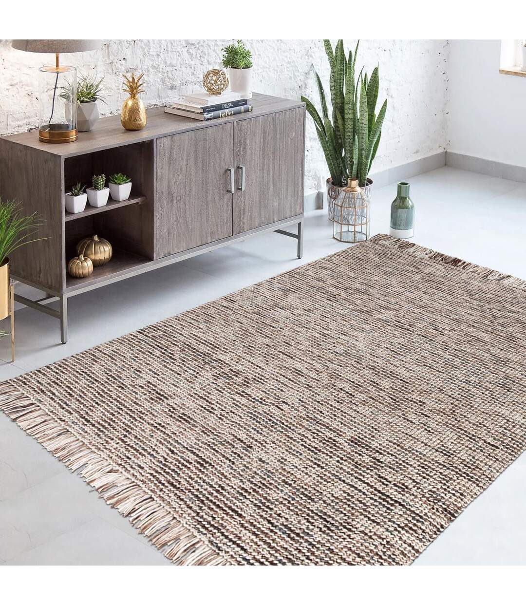 Tapis salon et chambre tissé en laine motif ethnique JEDI-2