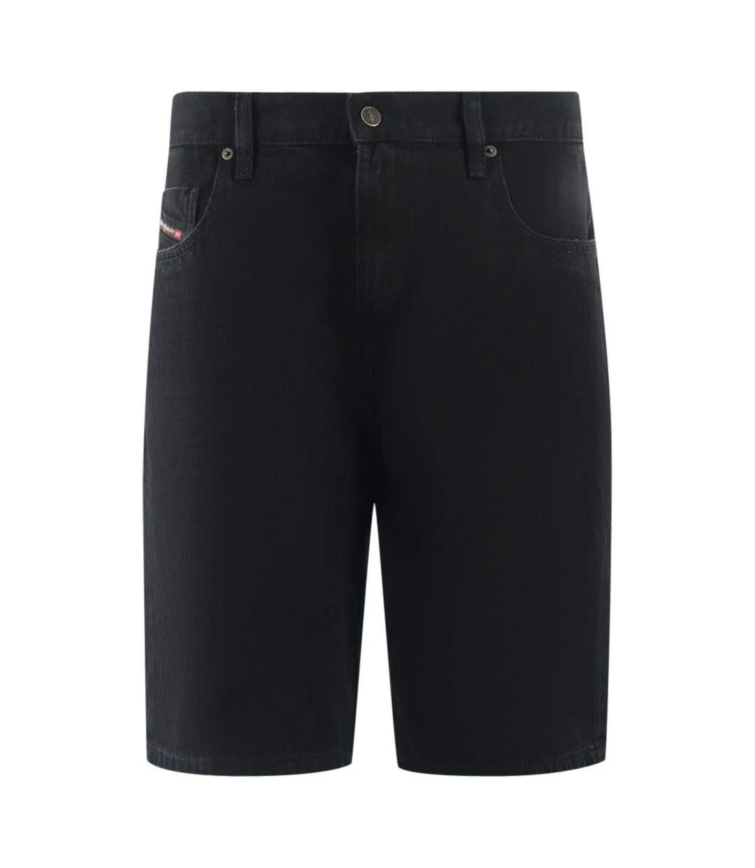 Mens D-strukt Denim Casual Shorts Black Diesel-1