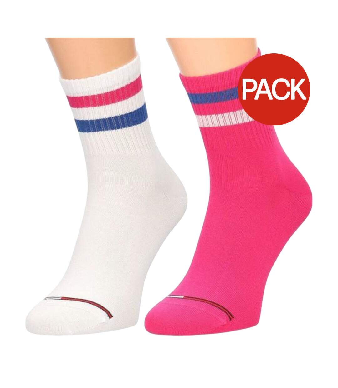 Chaussettes Homme Blanc Rose Tommy Hilfiger-1