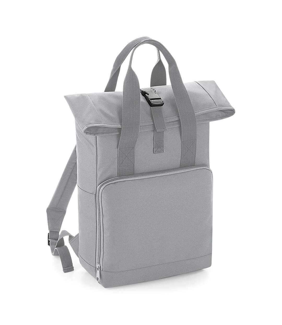 Twin handle roll-top backpack one size light grey Bagbase