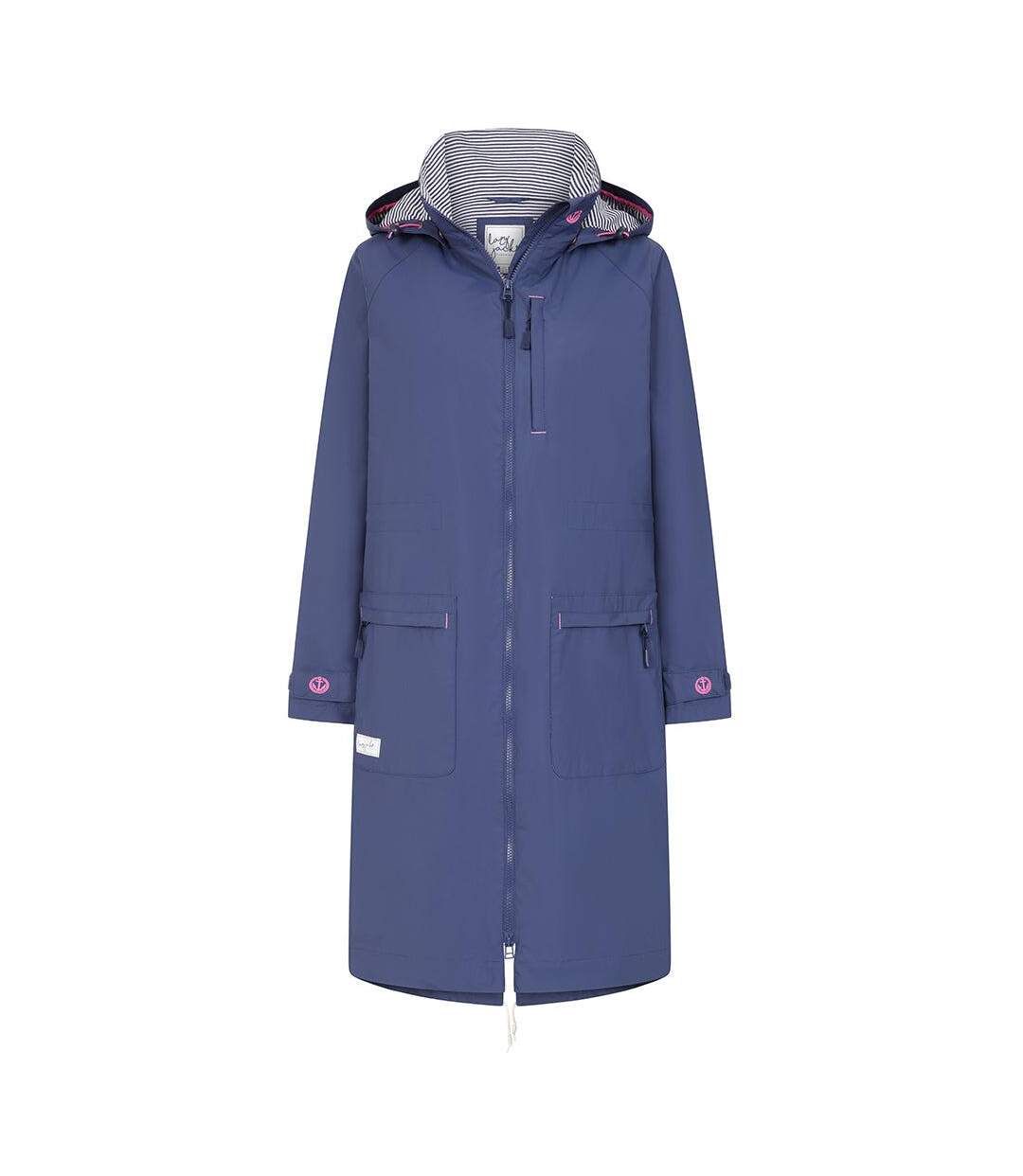 Veste Imperméable Motif/style Pénombre Femme Bleu Marine Lazy Jacks-2