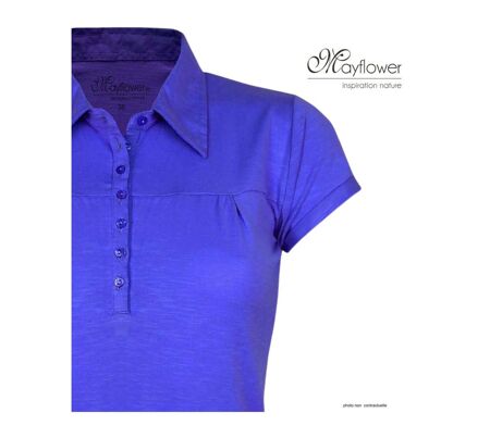 Polo MAYFLOWER DUSTY5 indigo à fronces : le confort chic au féminin