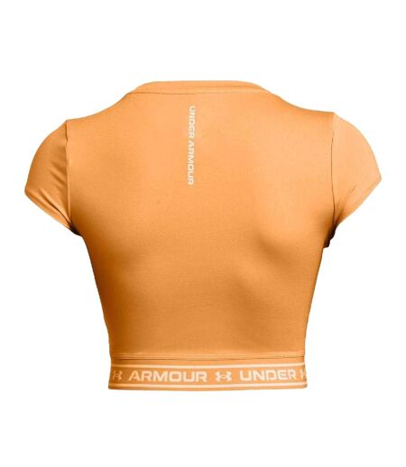 Womens/ladies Cross Logo Crop Top Orange Under Armour