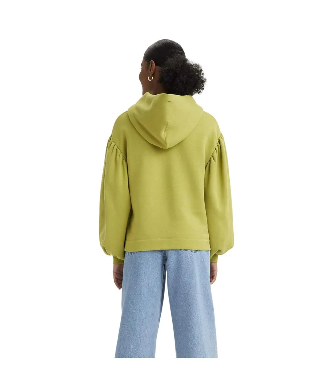 Sweat À Capuche Manches Bouffantes Femme Vert Mousse Levis-3