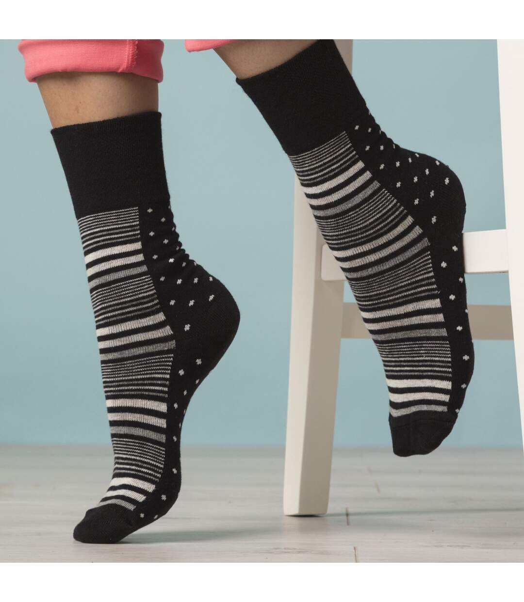 6 Pack Ladies Non Elastic Loose Top Bamboo Socks-3