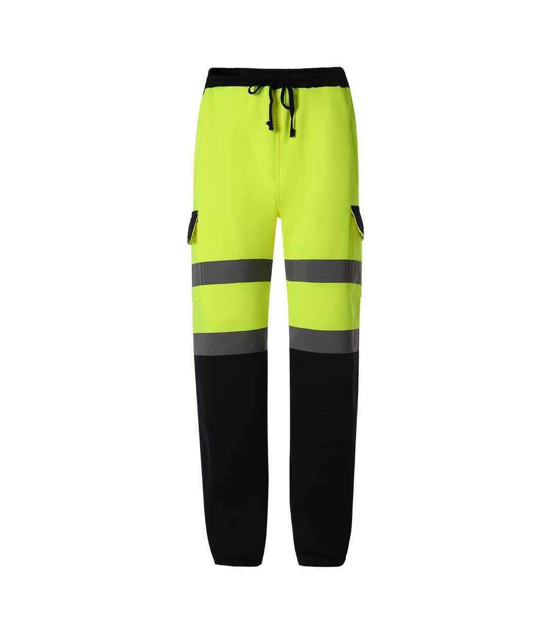 Mens hi-vis jogging bottoms yellow/navy Yoko