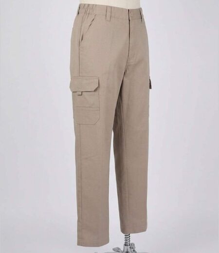 CHALLENGER VALLON1 — Pantalon cargo beige : aisance et robustesse en coton twill