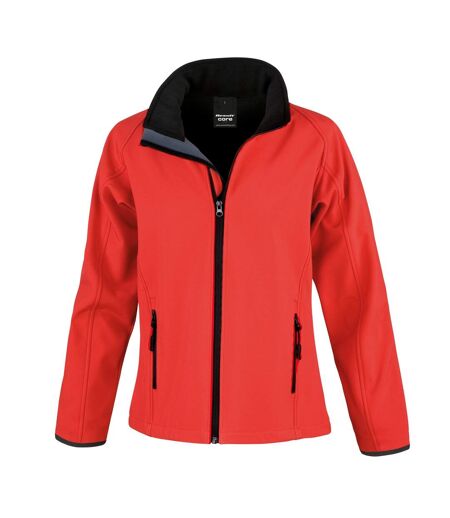 Result Womens/Ladies Core Printable Softshell Jacket (Red / Black)