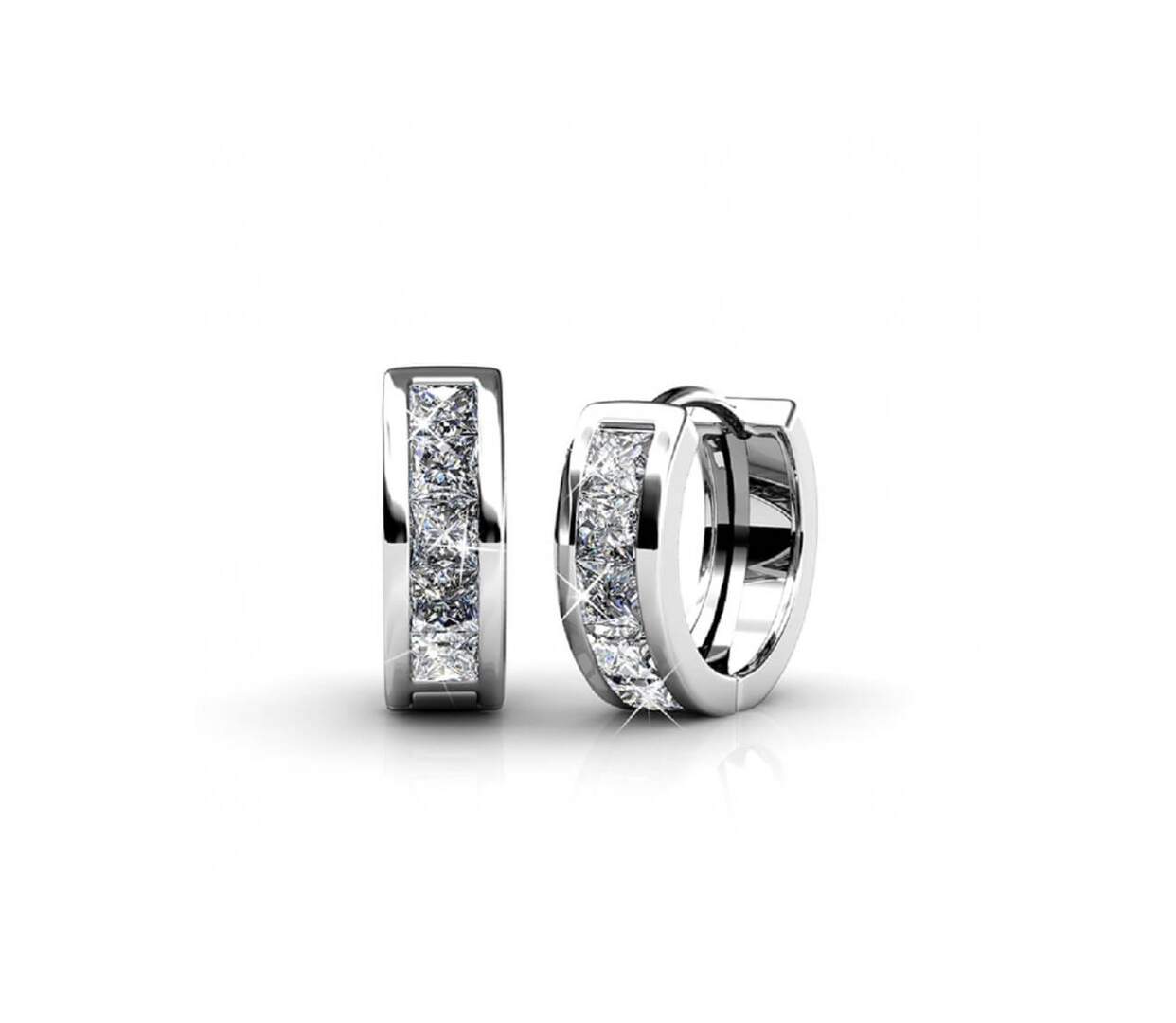 Boucles d'oreilles Square Hoop - Cristal d'Autriche-1
