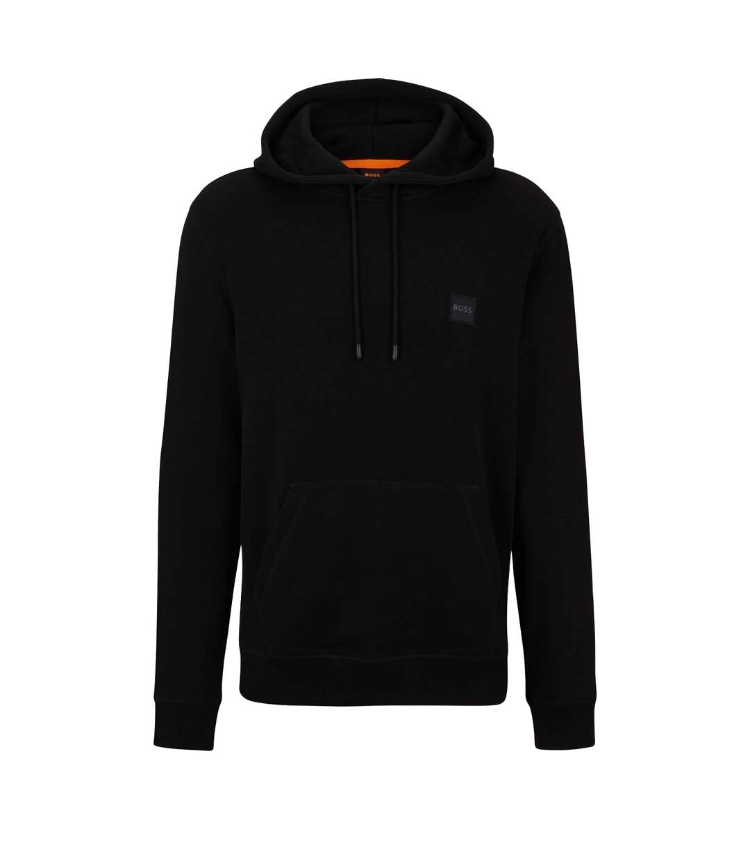 Mens Wetalk Patch Logo Hoodie Black Hugo Boss-2