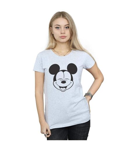 Disney T-shirt en coton Femme/Ladies Mickey Mouse Closed Eyes (Gris sportif) - UTBI33044