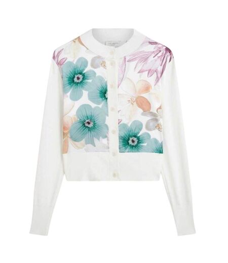 Cardigan Motif/style Floral Femme Blanc Cassé Ted Baker