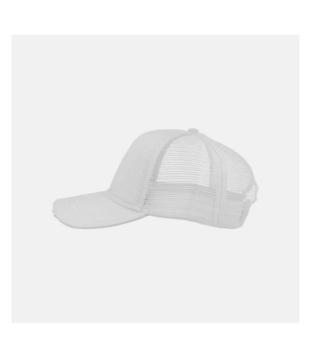 Casquette trucker effet usé rapper mixte blanc Atlantis-3