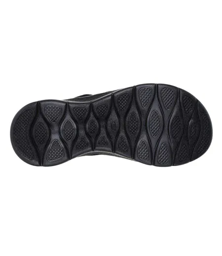 Womens/ladies Crossover Flat Sandals Black Skechers
