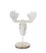 Tête d'Élan sur Socle Imitation Fourrure 49cm Écru-2