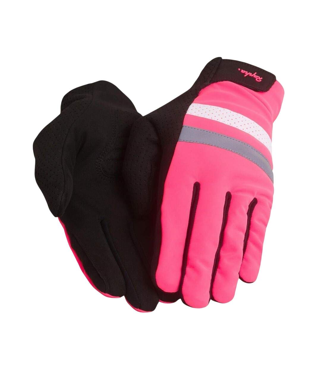 Brevet Suede Reflective Cycling Gloves Hi Vis Pink Rapha-3