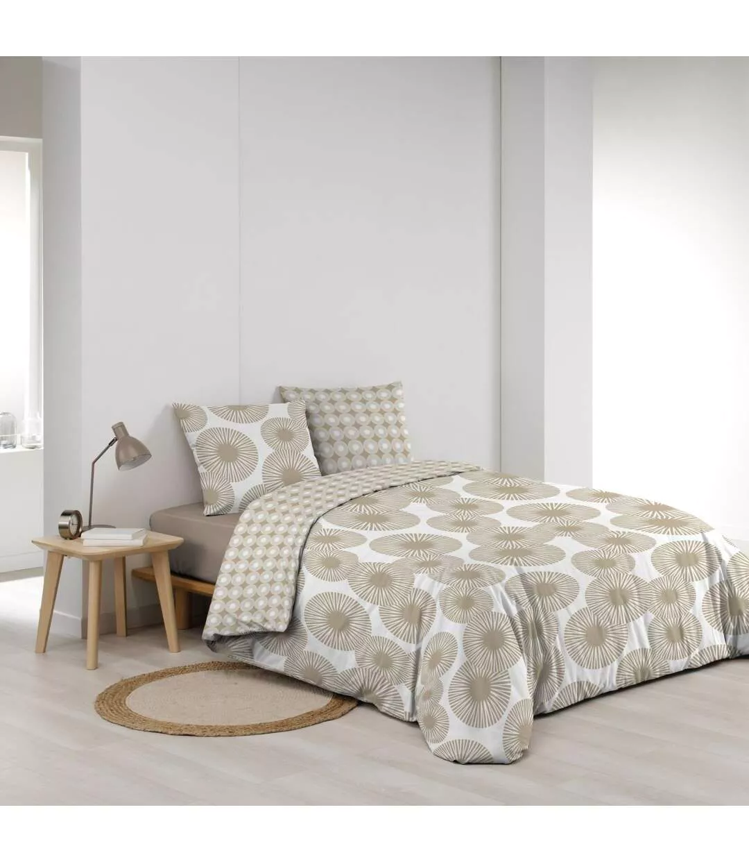 Parure de Lit 3 Pièces Nebulla 260x240cm Beige-2