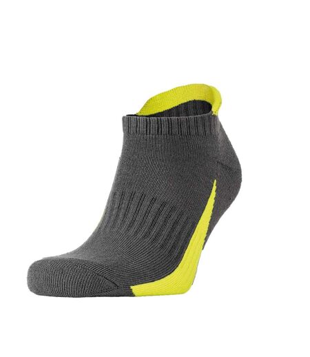 Spiro Unisex Adult Sports Socks (Pack of 3) (Gray/Lime Green)