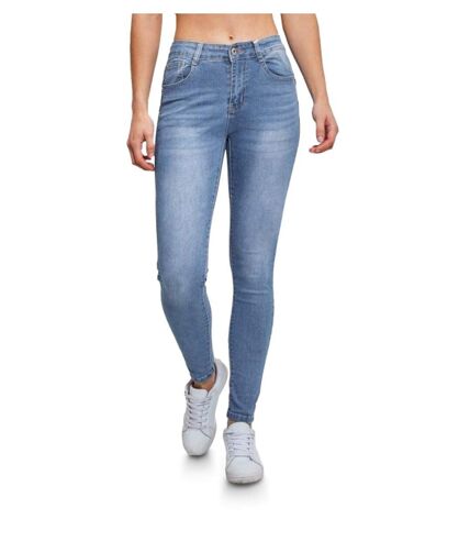 Jean femme slim fit - Jeans skinny taille haute - Couleur bleu