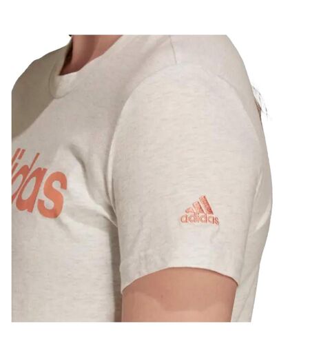 T-shirt Ecru Femme Adidas Lin T - XS