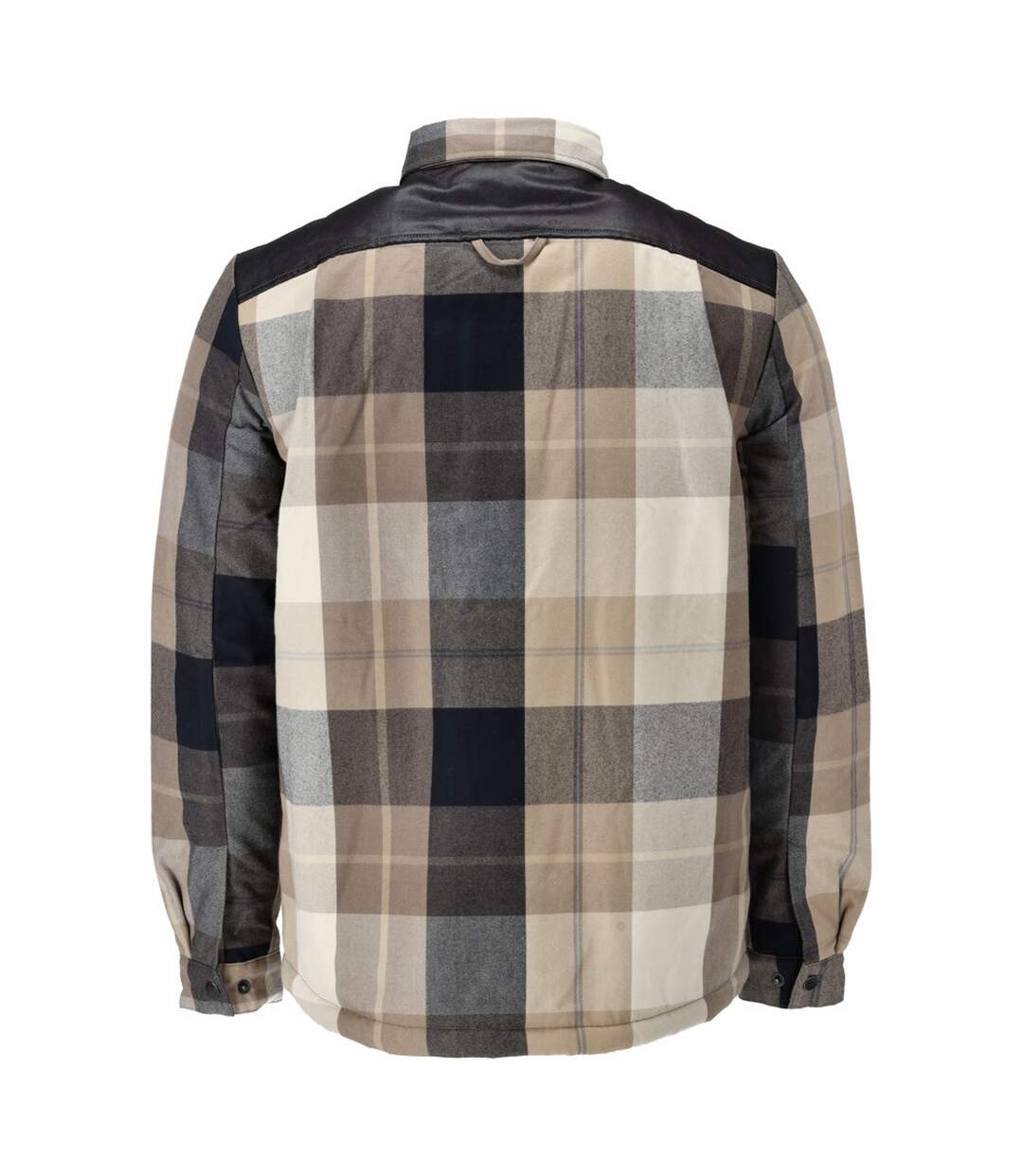 Mens Customised Checked Pile Shirt Dark Sand Mascot-2