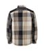 Mens Customised Checked Pile Shirt Dark Sand Mascot-2