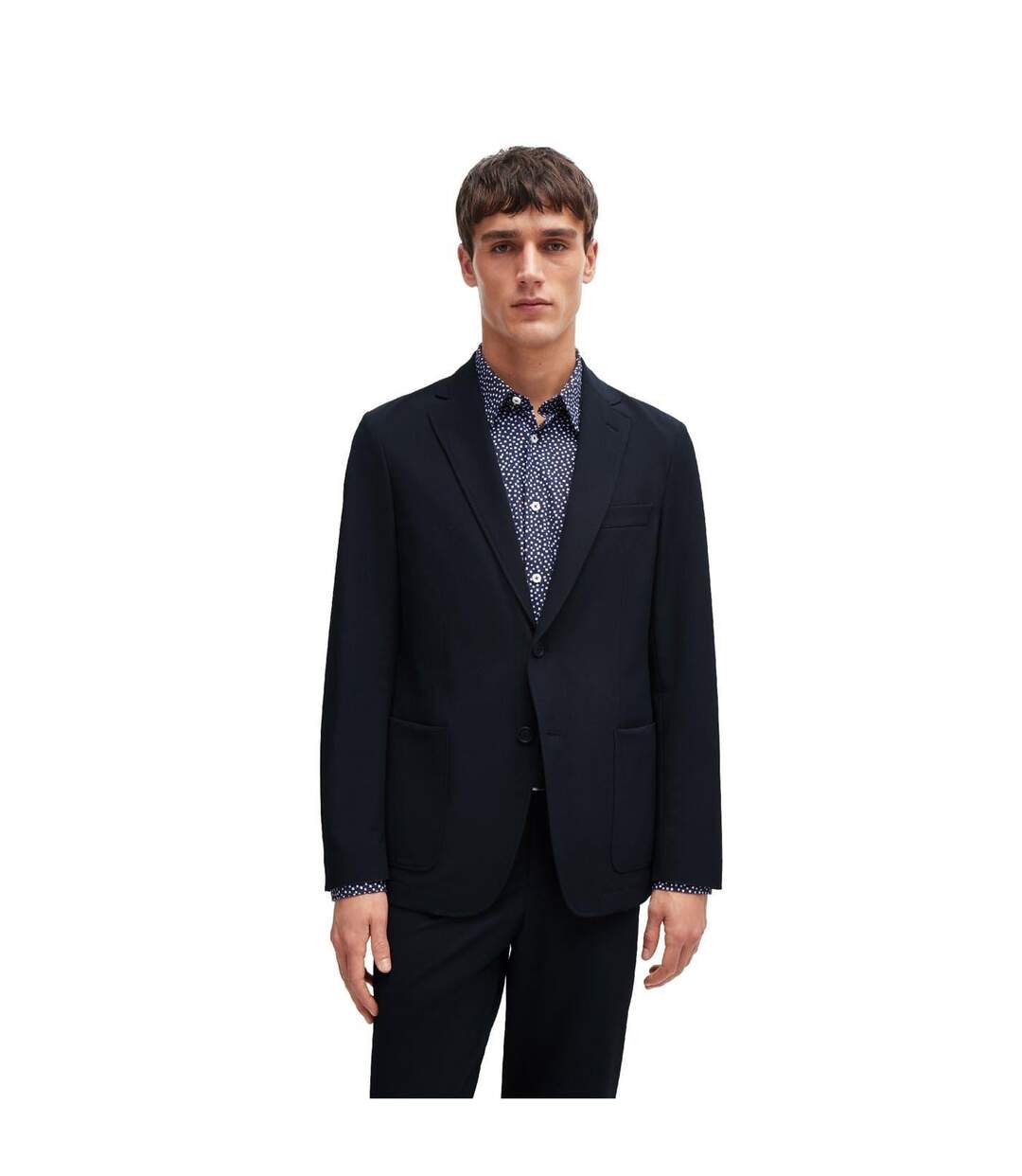 Blazer Motif/style Uni Homme Bleu Foncé Boss-1