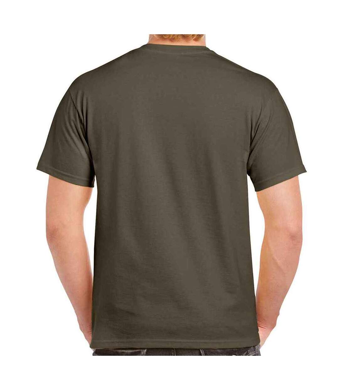 T-shirt homme vert olive Gildan-2