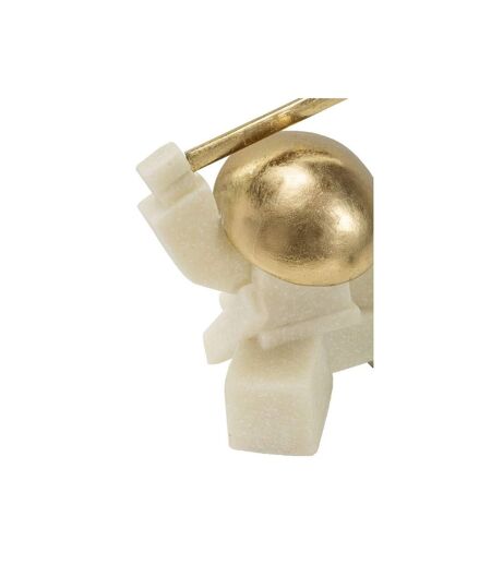 Statuette Déco Samouraï Odab 18cm Blanc & Or