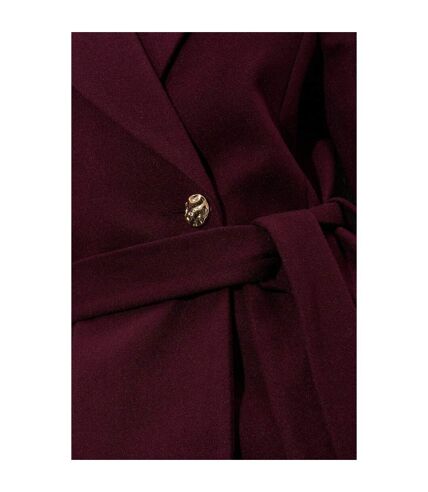 Womens/ladies longline wrap tall coat berry Dorothy Perkins