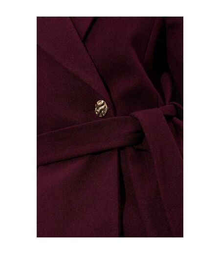 Womens/ladies longline wrap tall coat berry Dorothy Perkins