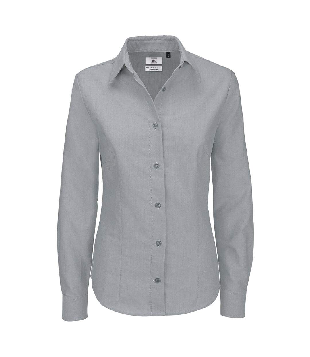 Chemise à manches longues oxford femme lune argentée B&C