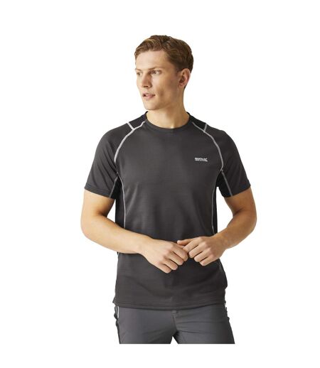 Mens virda iv t-shirt ash/black Regatta