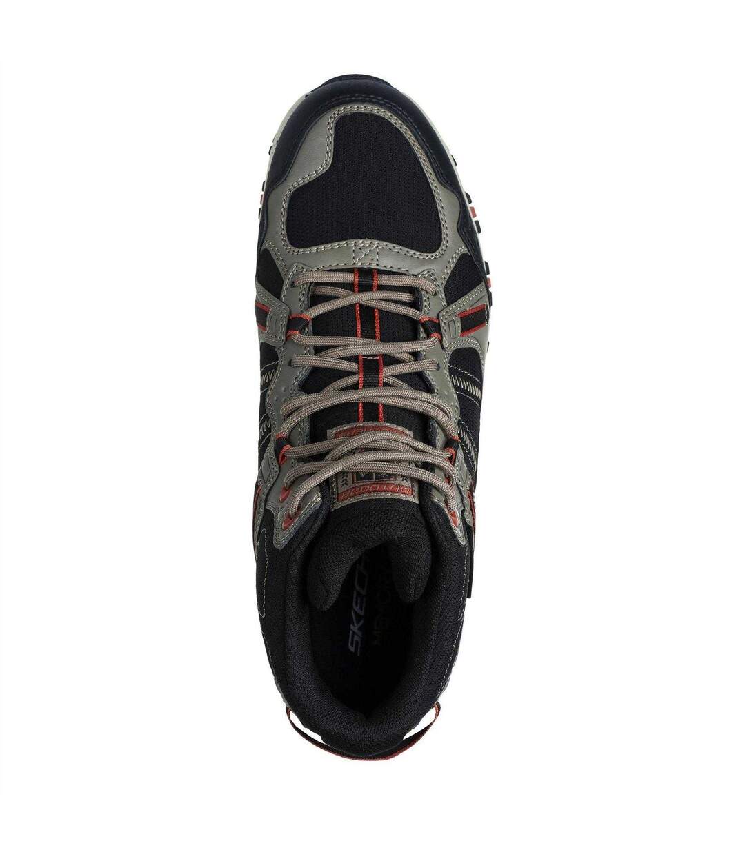 Mens Hillcrest Logo Leather Walking Boots Natural Black Skechers-3