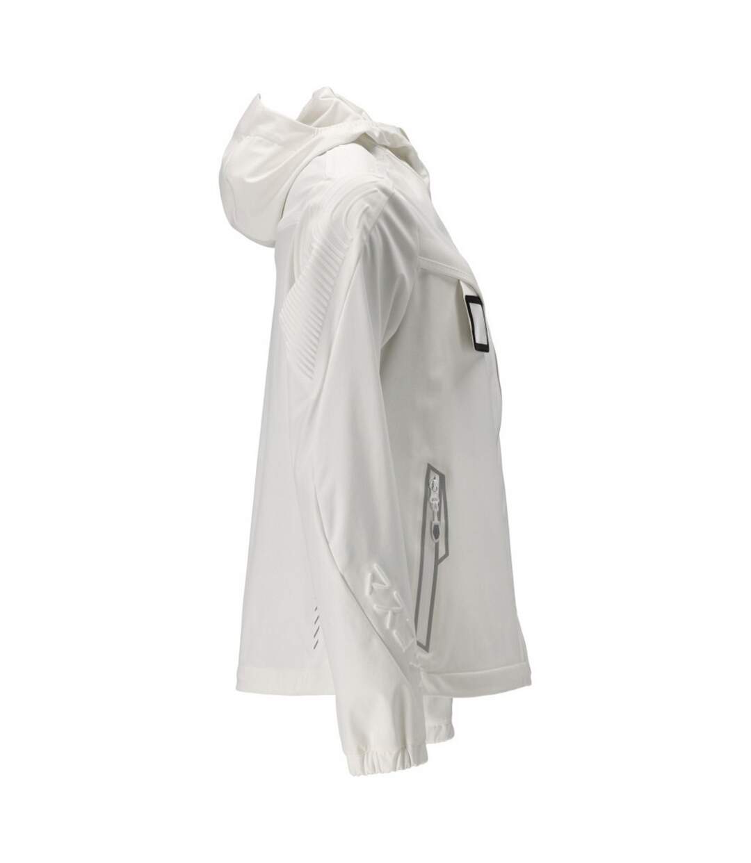 Womens/ladies Customised Stretch Hooded Jacket White Mascot-3