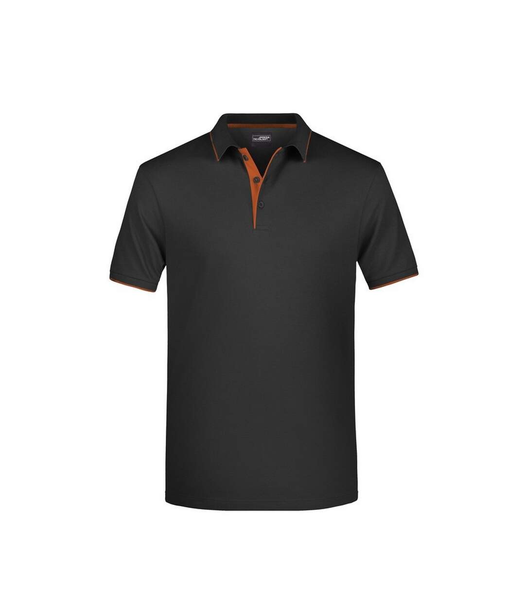 Polo Motif/style Rayures Contrastées Homme Noir Orange James And Nicholson-1