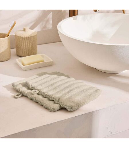 Lot de 2 Gants de Toilette Maya 15x21cm Taupe