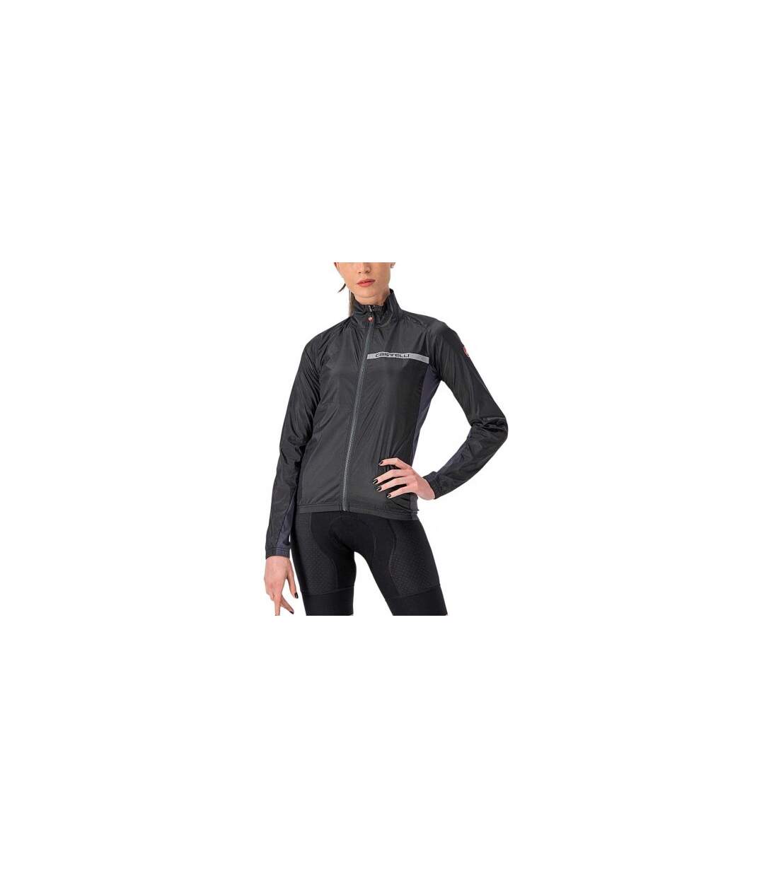 Womens/ladies Squadra Cycling Jacket Light Black Castelli-1