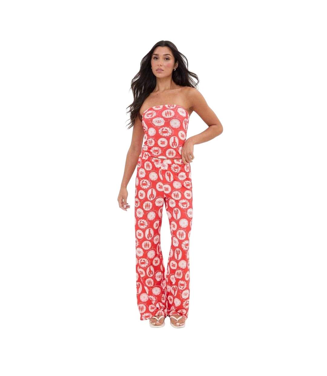 Pantalon Motif/style Imprimé Intégral Femme Rouge I Saw It First-1