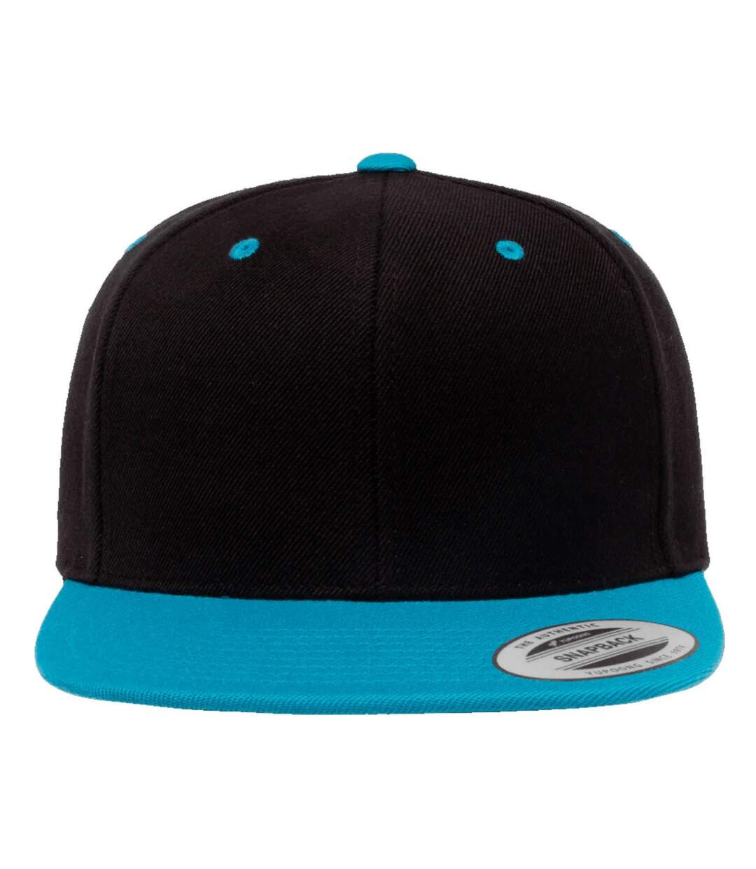 Casquette ajustable classique homme noir / bleu sarcelle Yupoong-3